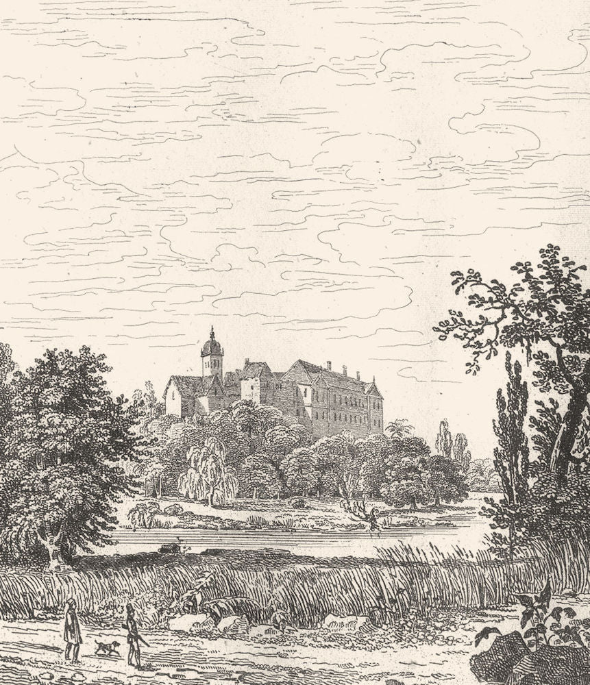 SARTHE. Abbaye de Soleme 1835 old antique vintage print picture